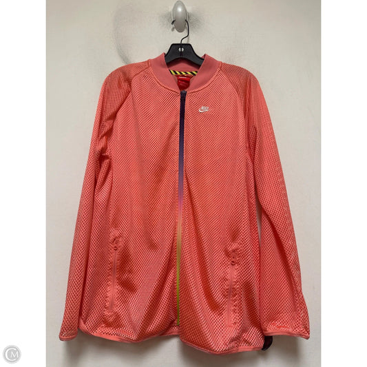 Athletic Jacket By Nike Apparel In Coral, Size: Xl