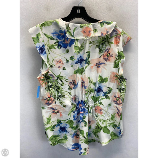 Top Sleeveless By Tahari By Arthur Levine In Floral Print, Size: L