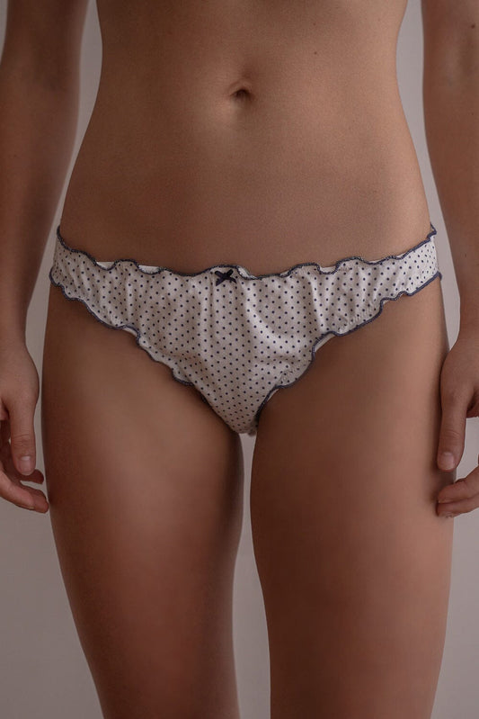Polka Dots Scallop Bow Underwear