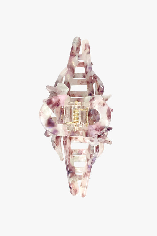 Double Flower Large Jaw Clip- Lavender