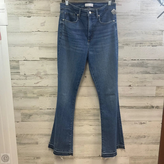 Jeans Flared By Loft In Blue Denim, Size: 8