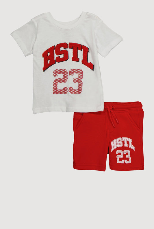 Baby Boys 12-24M Chenille HSTL 23 Tee and Sweatshorts
