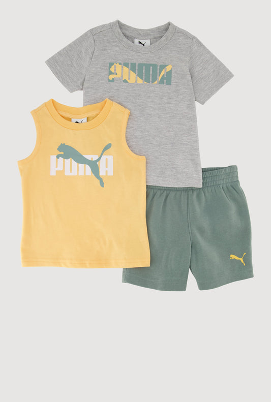 Baby Boys 12-24M Puma Graphic Tops and Sweatshorts 3 Piece Set