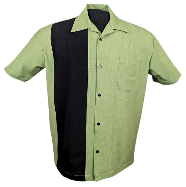 PopCheck Single Wide Panel Bowling Shirt in Apple/Black