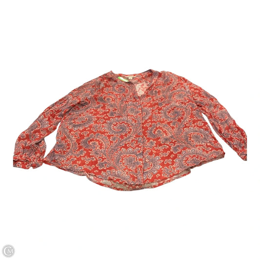 Top Long Sleeve By Lucky Brand In Red, Size: L