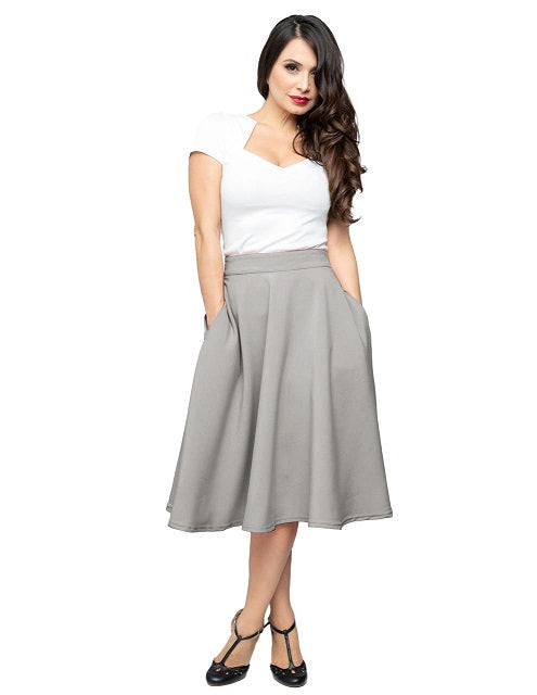 Pocket High Waist Thrills Skirt in Silver