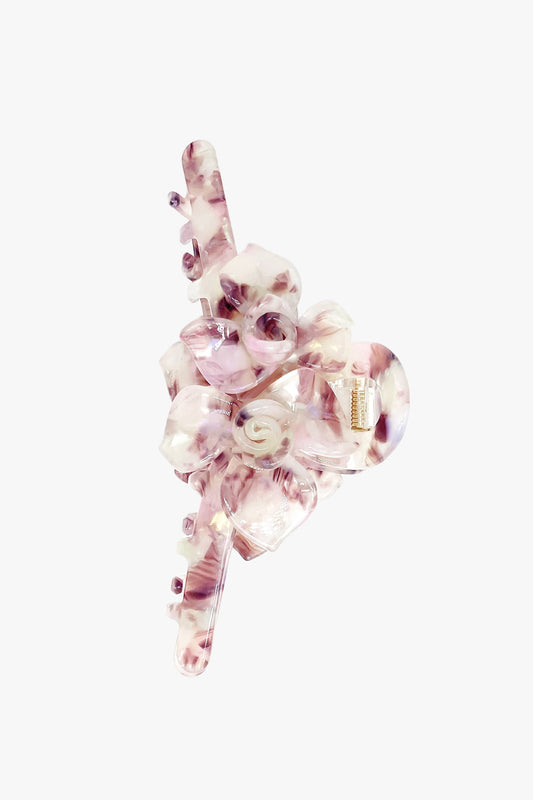 Double Flower Large Jaw Clip- Lavender